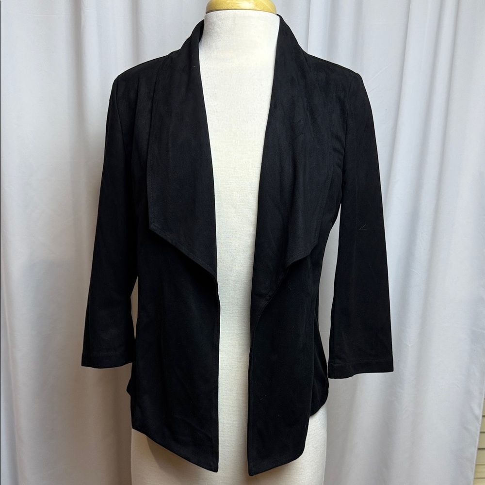 Covington Black Faux Suede Blazer, Small